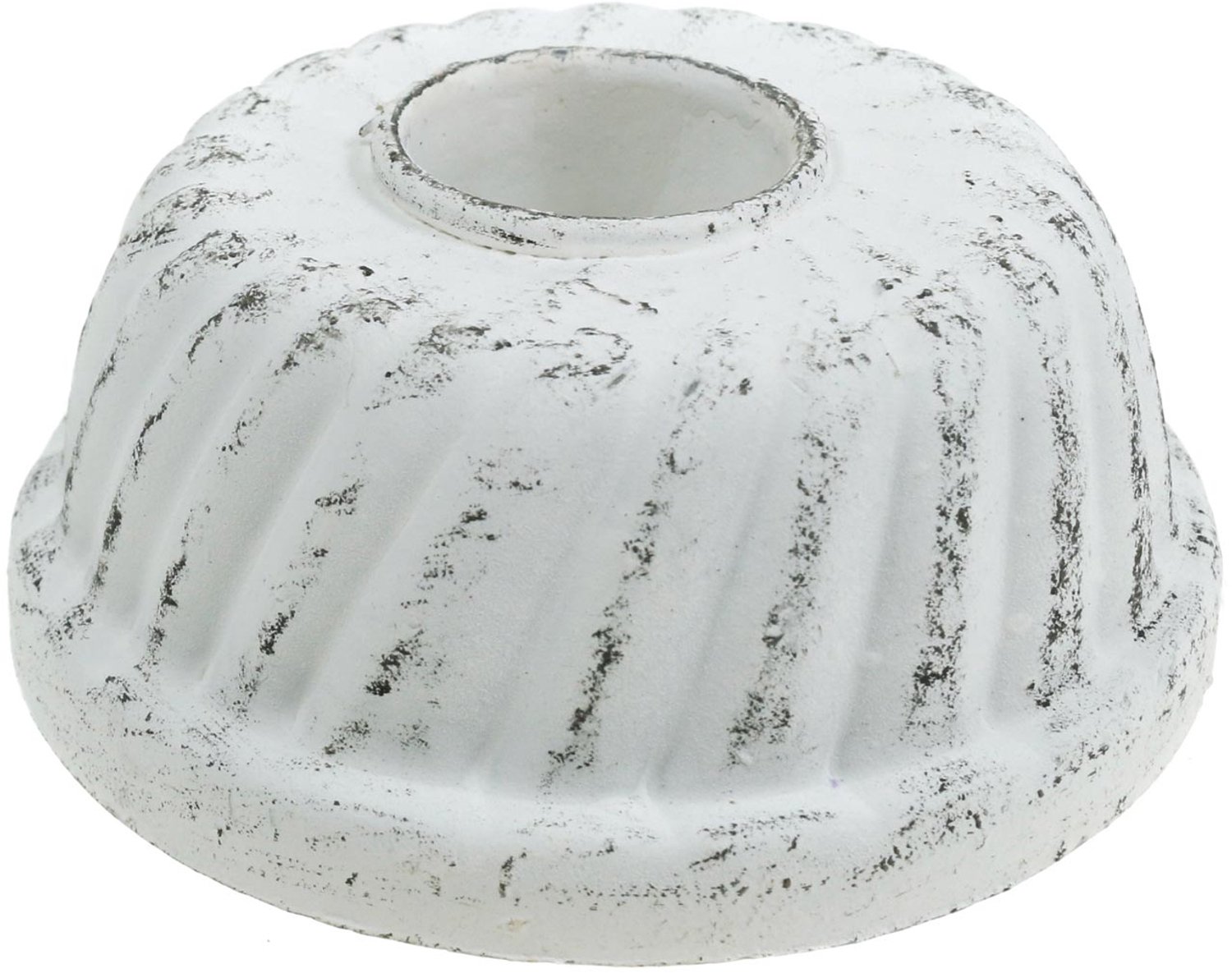 posiwio Kaarsenhouder Bundt cake bakvorm Shabby Chic Wit Ø7,2cm H3cm 2 stuks