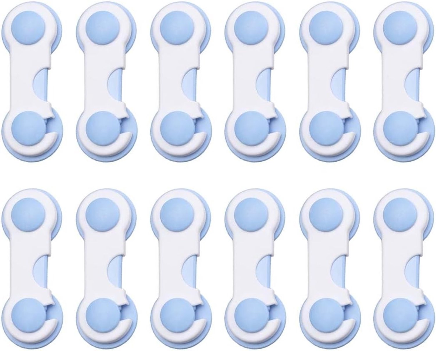 Veilige Ladebeveiliging voor Kinderen met Sterke Lijm - Kindvriendelijke Slot voor Keuken, Kasten en Koelkast (12 Stuks, Blauw)
