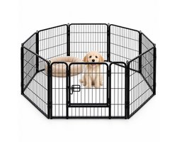 Livista Puppyren - Hondenren - Hondenbench - 8 kennelpanelen - 80 x 60 cm Ø 420 cm - Staal