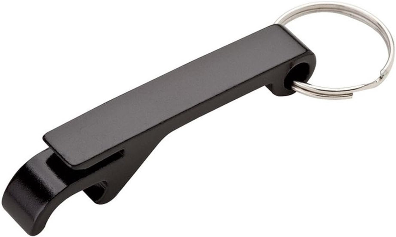 Flesopener Sleutelhanger, Kleine Lichtgewicht Eenvoudig Te Gebruiken Sleutelhanger Bierflesopener met Metalen Splitgereedschap Klauwstang (Zwart)