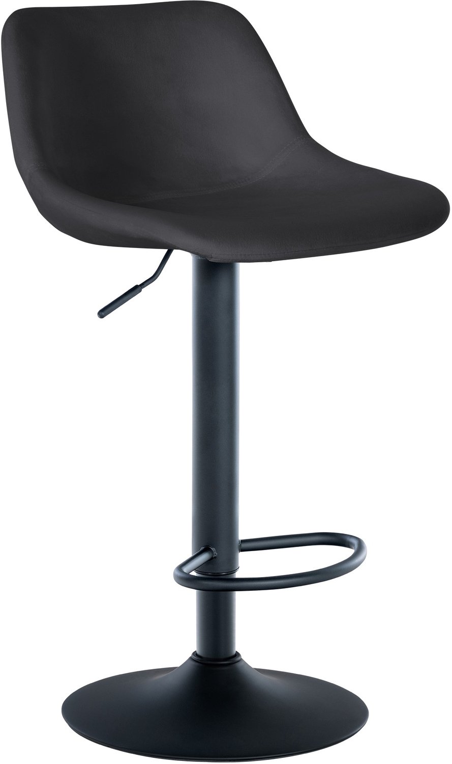 Luxe Comfort Barkruk - Verstelbaar - Fluweel - Zwart zwart/zwart
