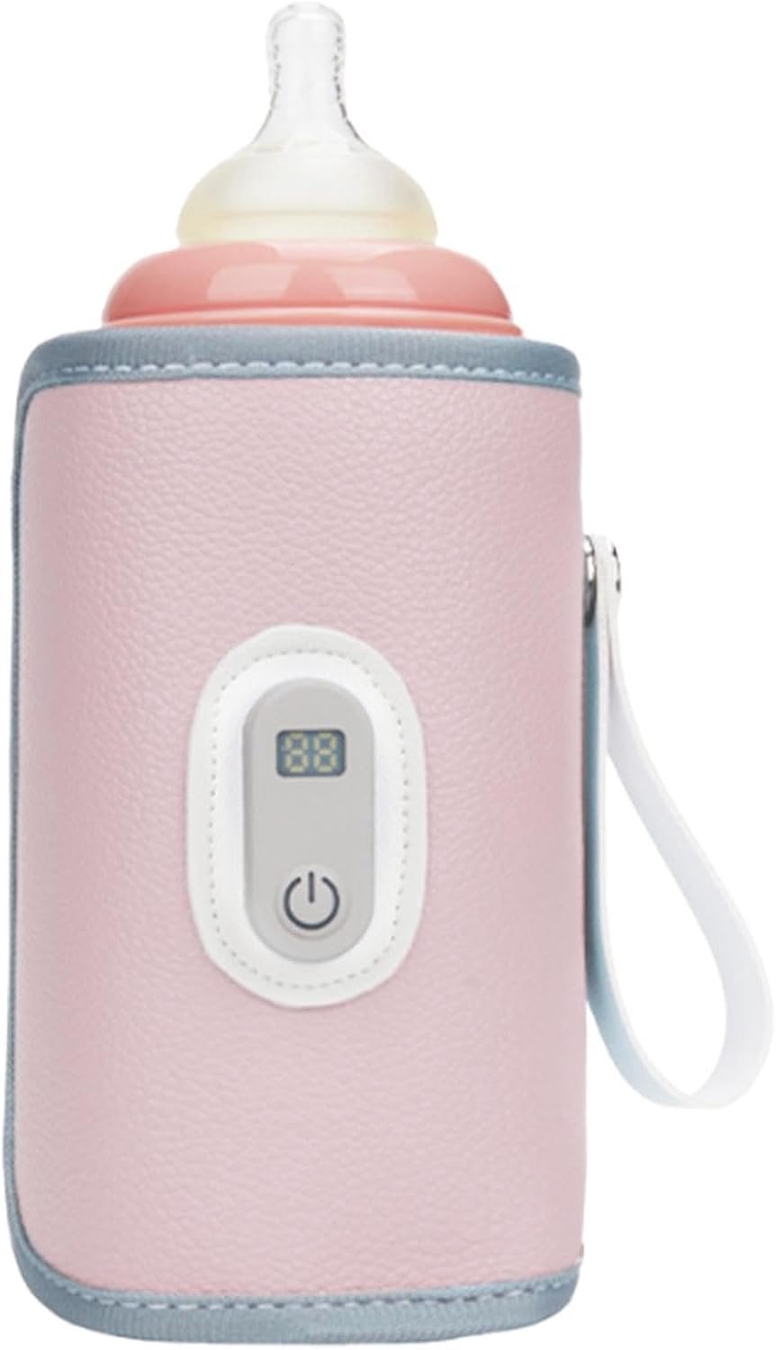 Flessenwarmer voor moedermelk - draagbare hoes met constante temperatuur, digitaal display, USB-melkverwarming, waterdichte reisflessenwarmertas, Type-C aangedreven - voor thuis, reizen, winteruitje