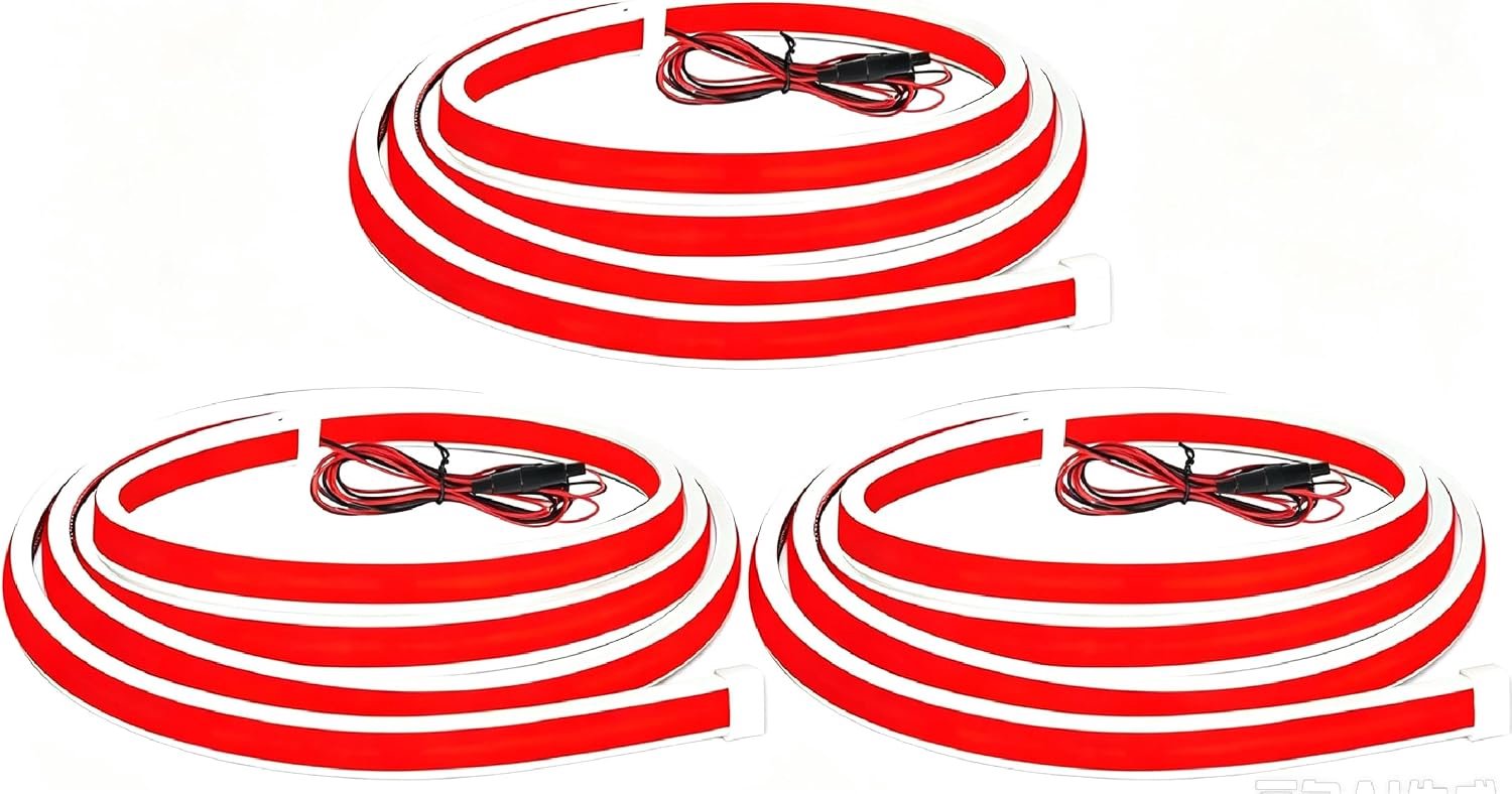 3 stuks witte universele dagrijverlichting 180 cm flexibele waterdichte strip licht 10-16 V