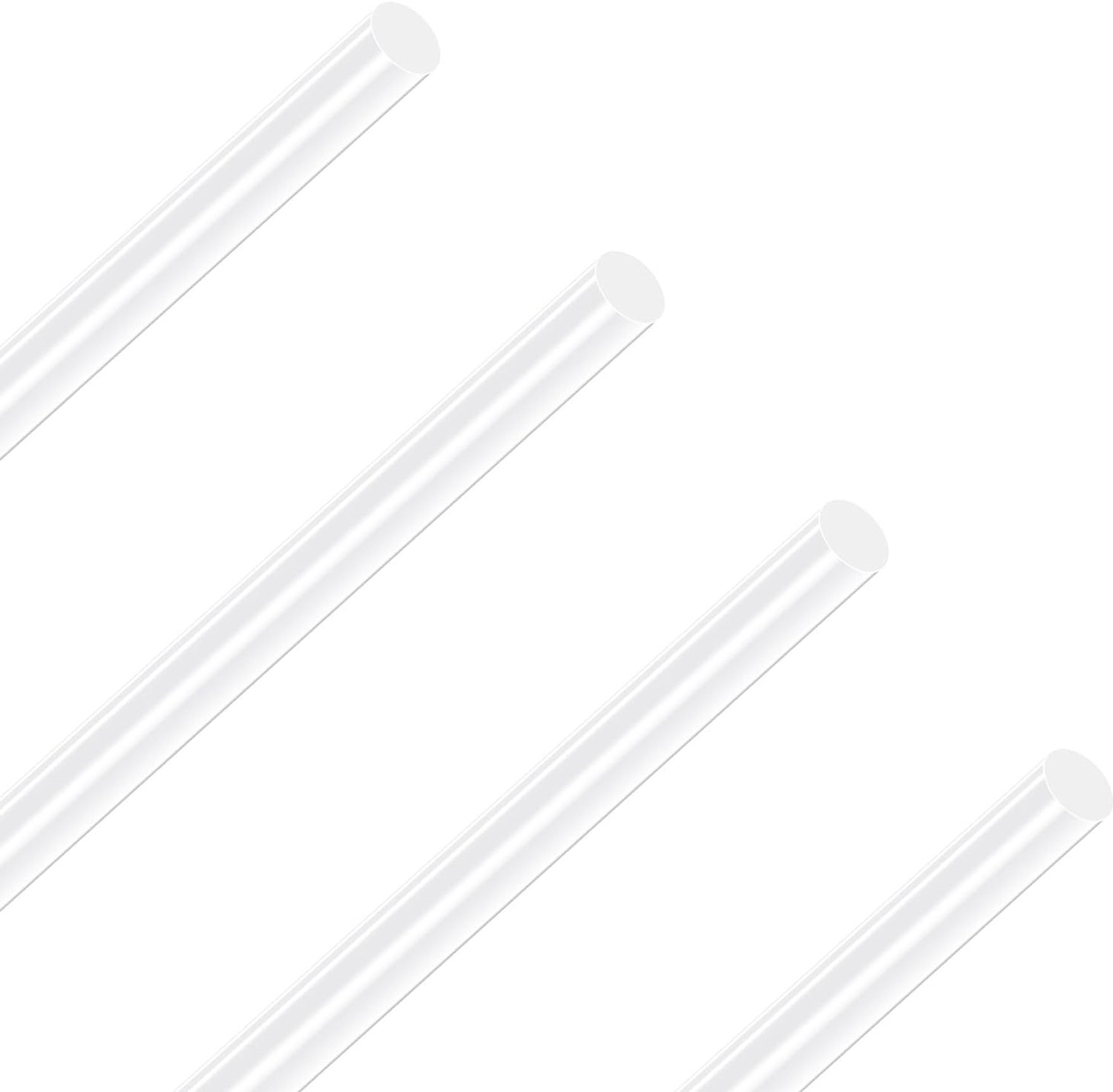 18 mm diameter, 305 mm lang, transparante PMMA-staaf voor doe-het-zelf-knutselprojecten, modelbouw en als roerstaaf (4 stuks)