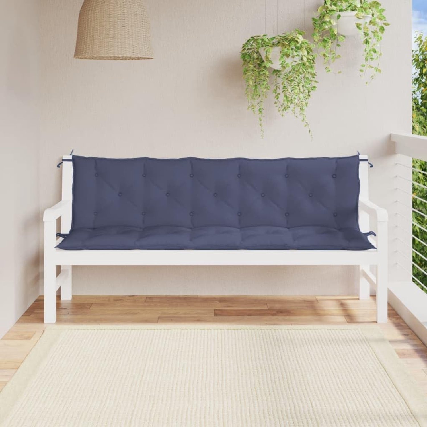 2 stuks, marineblauw, 180 x 50 x 7 cm, van duurzaam Oxford-weefsel, waterafstotend en antislip, met zachte holle vezelbekleding voor optimale