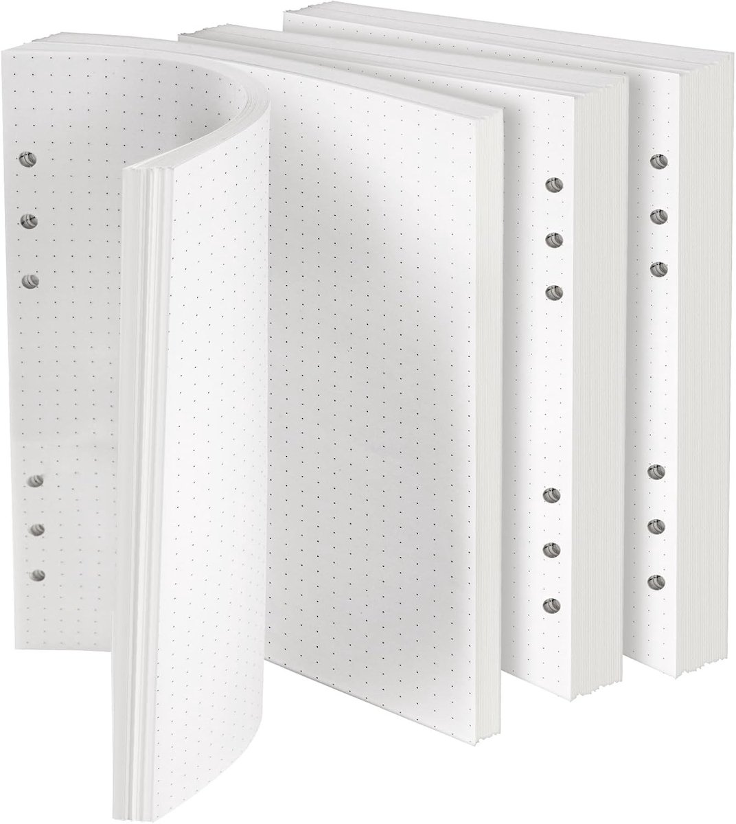 Perforated A5 Dotted Vullingen voor 6-Hole Ringband, 90 Bladen Geschikt voor Planner en Notitieboek