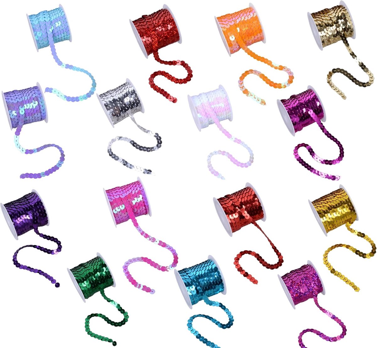 Paillettenlint, glitterlinten, voor naaiwerk, kleding, sieraden maken, knutselen.