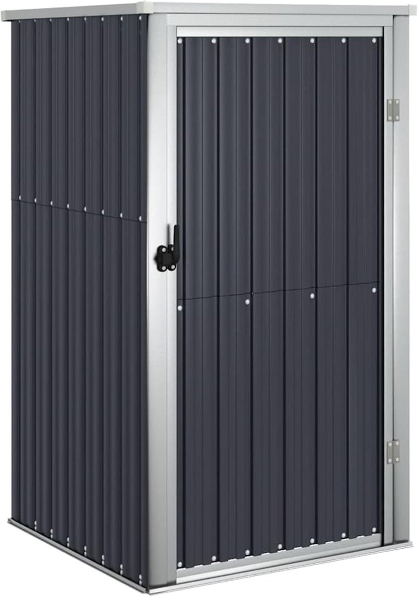 Gereedschapsschuur van metaal, weerbestendig tuinhuis voor tuin, buiten, tuingereedschap, fietsen, antraciet, 88 x 89 x 161 cm, verzinkt staal, 316207