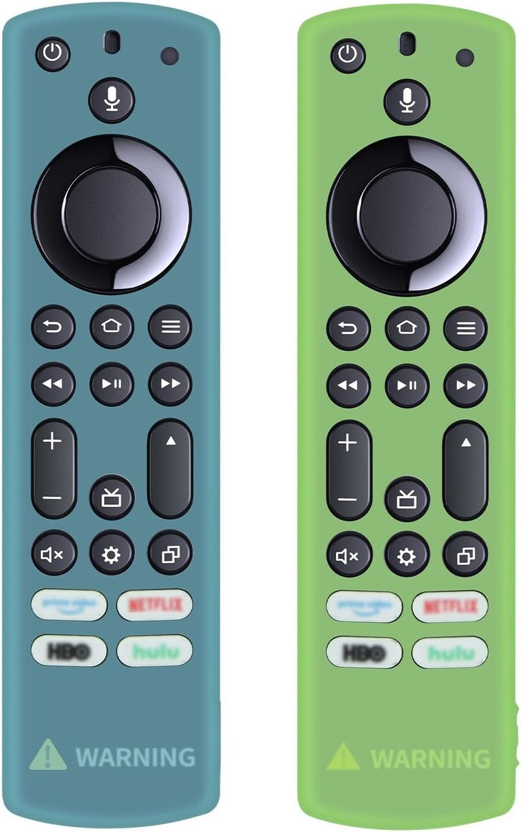 (2 stuks) siliconen beschermhoes vervangende afstandsbediening set voor Stick 4K Max/Toshiba/Insignia/Pioneer/Omni(QLED) serie tv-afstandsbediening (siliconen, helder blauw en lichtgroen)