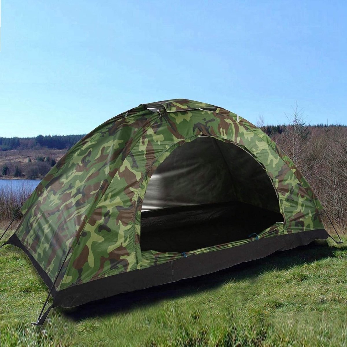 Outdoor-tent, outdoor-camouflage, UV-bescherming, waterdicht, eenpersoonstent voor kamperen, wandelen
