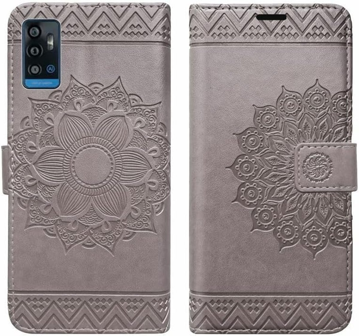 Betterfon ZTE Blade A71 hoes, telefoonhoes Blade A71, flip case klaphoes mobiele telefoon beschermhoes PU leer met [kaartenvak, standfunctie] compatibel met Blade A71 grijs