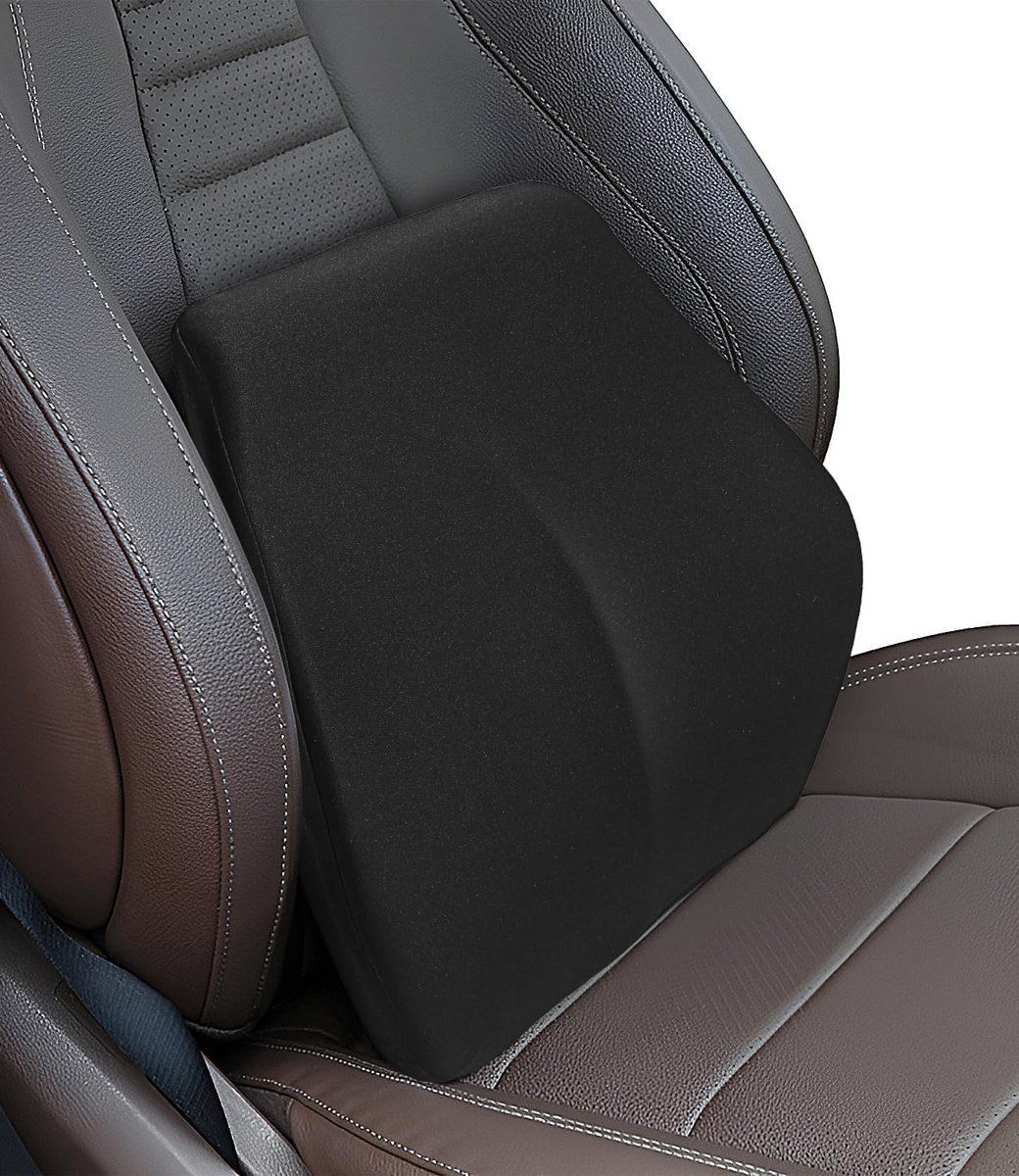 Lendenkussen Auto met Massagestructuur – Memory Foam Rugsteun – Zwart