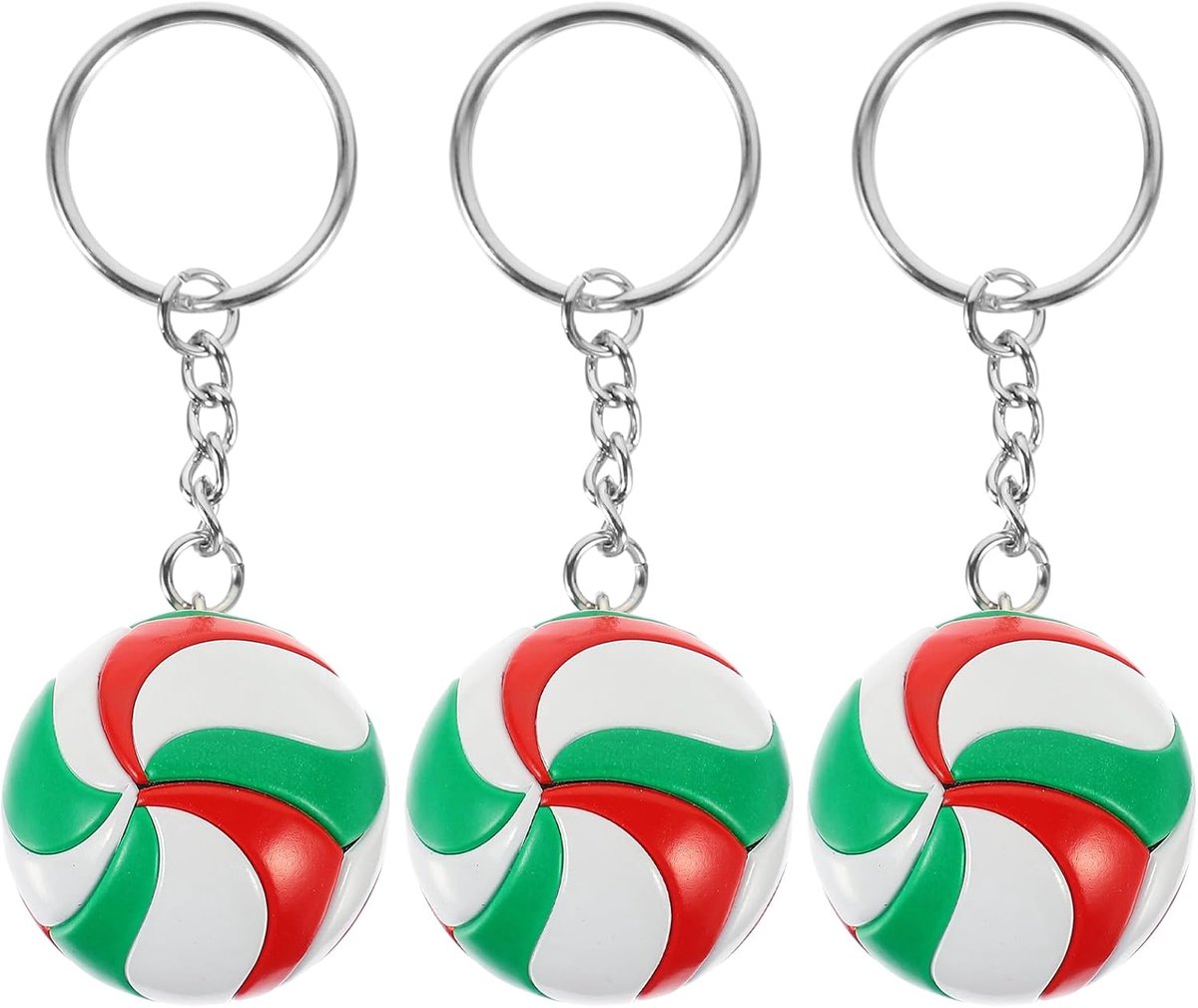 3 stuks sport-volleybal-sleutelhanger, rugzaksleutelhanger, volleybal-hanger, sleutelhanger, sportstressballen, softbal-sleutelhanger voor handtassen, zoals afgebeeld, 7.00X3.60X3.60CM
