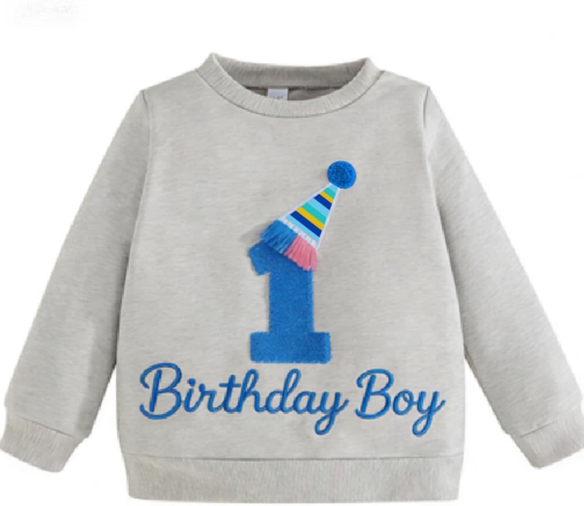 Verjaardagssweater voor jongens Kinder-T-shirt met lange mouwen en geborduurde letter Pullover Kleding voor peuters