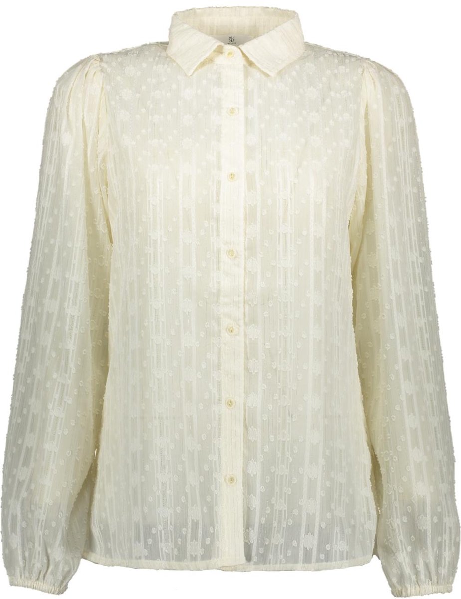 NED Blouse Mayliera Ls Rmj Stripe Dot Lurex 26w U418 02 01 Ecru Dames Maat - L