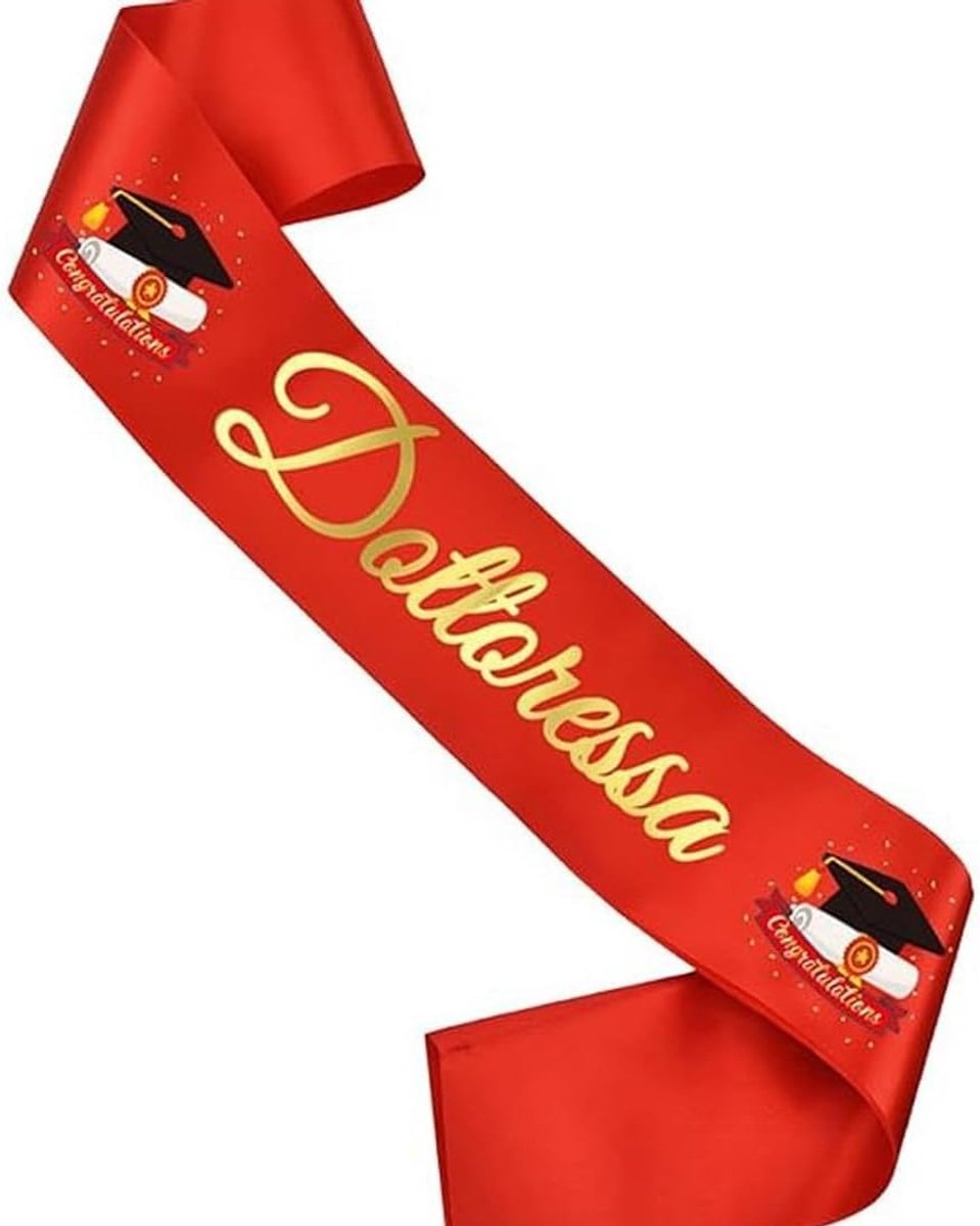 rode afsluitband, ideaal voor ceremonie, collegefeest en cadeau, elegant accessoire om je succes te vieren.