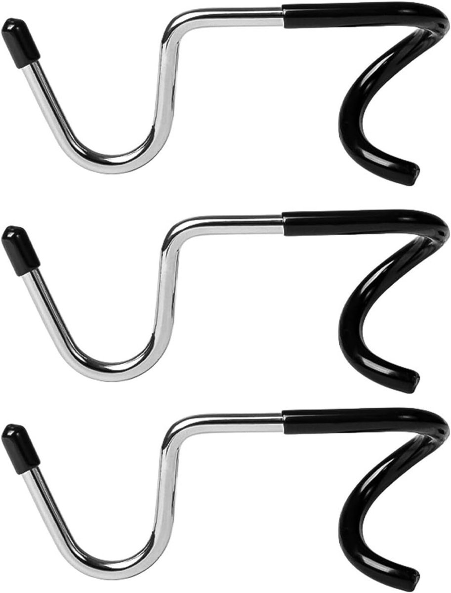 3 x S-vormige Campinglamp Haken, Antislip RVS Rubber Hangers, Multifunctioneel voor Stangen en Tentaccessoires