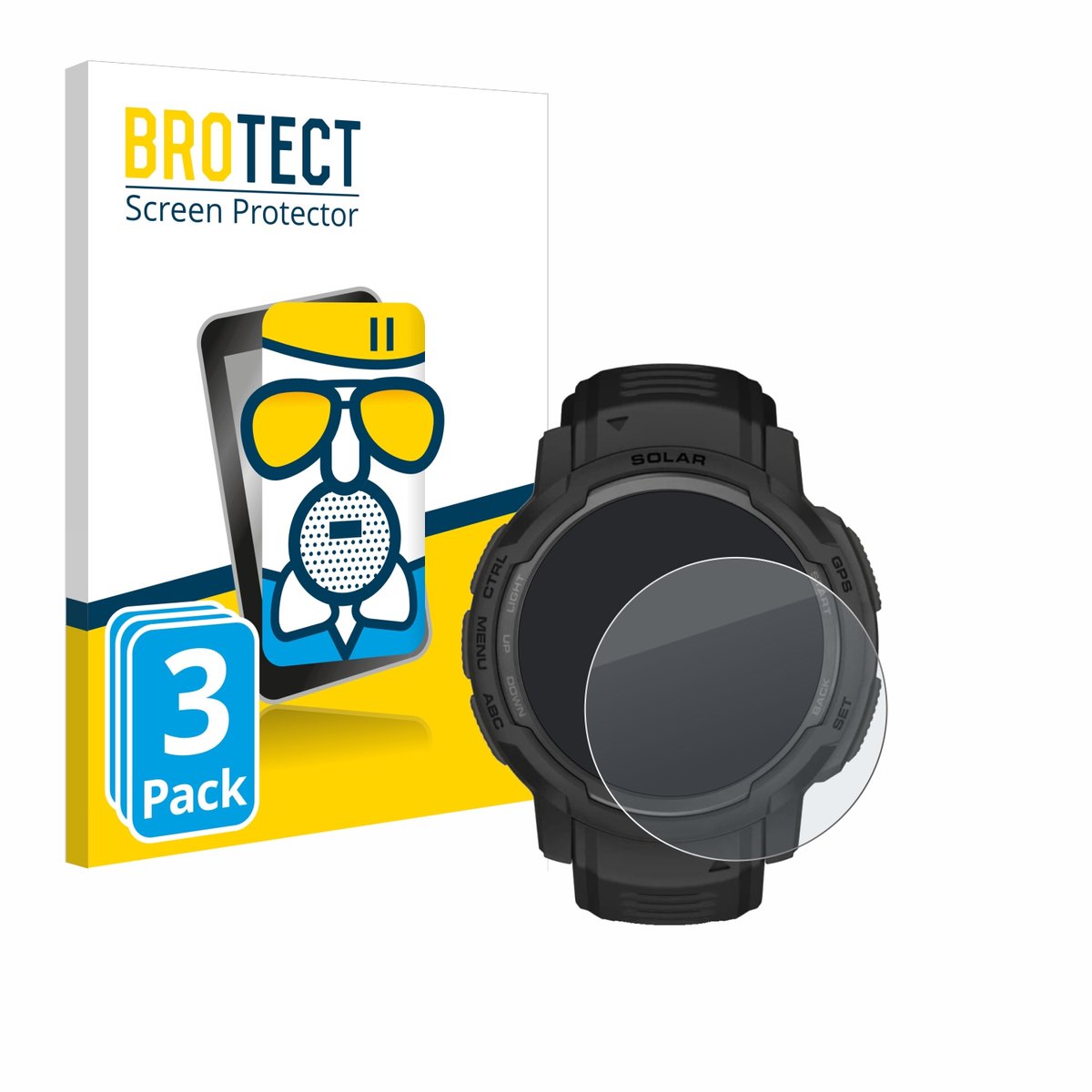 BROTECT - Screenprotector voor Garmin Instinct Crossover AMOLED - Folie Beschermfolie Beschermglas matte 3 Stuks