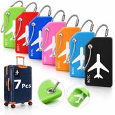 BOTC Kofferlabels - Silicone Bagagelabel 7 stuks - Kofferlabel - Reisaccessoire - Kofferlabel voor Koffers - Meerdere Kleuren