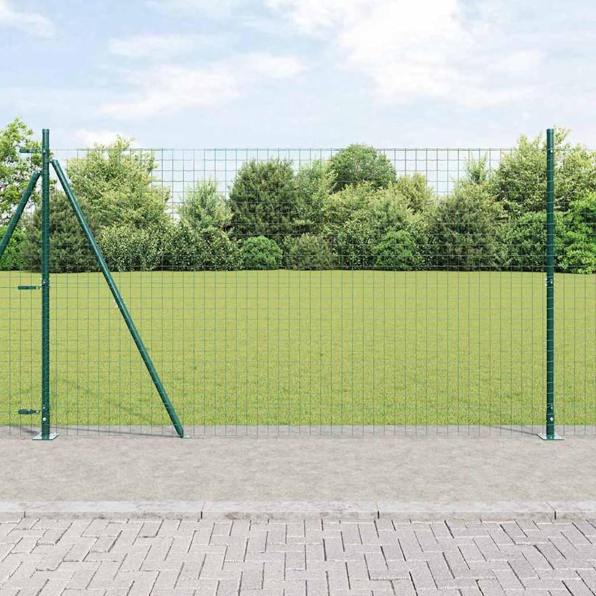Palen met voetplaten, 13 stuks, Ø 32 mm, 88,5 cm, gegalvaniseerd staal, hekstangen metalen palen voor draadhekken, tuinhek, binnenplaats, kippenhok, wilgenhek, buitenbereik