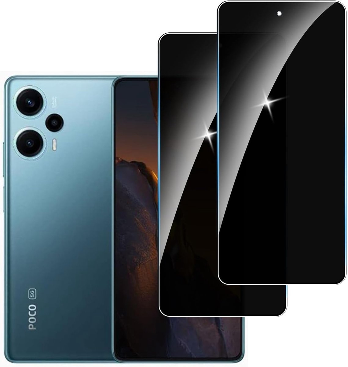 【2 stuks】privacy schermbeschermer voor Poco F5,Anti-Spy aangemaakte glas Screen Protector,9H hardheid,Gemakkelijk te Installeren,Anti-kras,Geen Luchtbellen