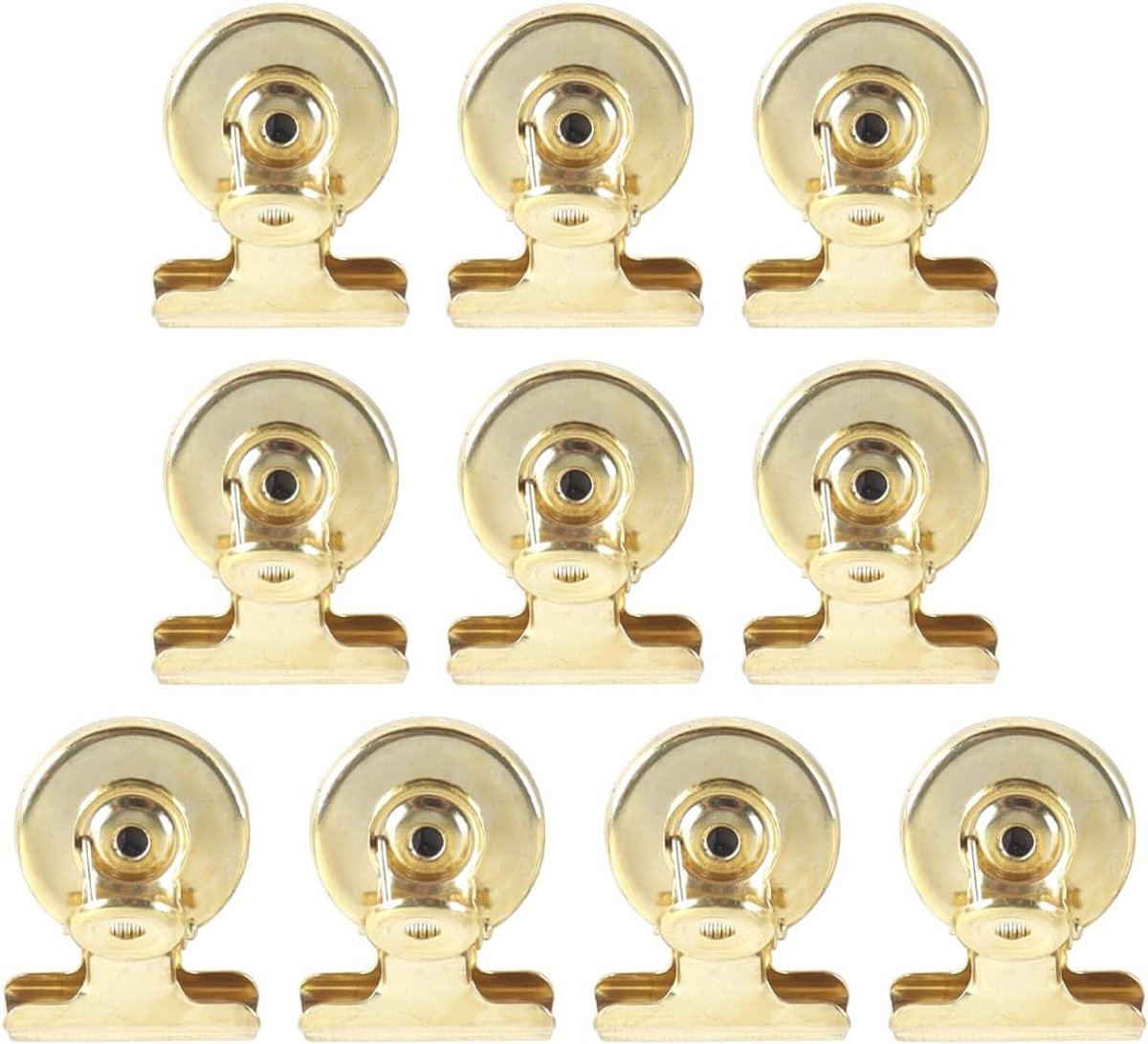 Magnetische clips, metalen magnetische klemmen, koelkastmagneetklemmen, koelkastmagneetklemmen voor foto's, whiteboard, notities, kaarten (goud)