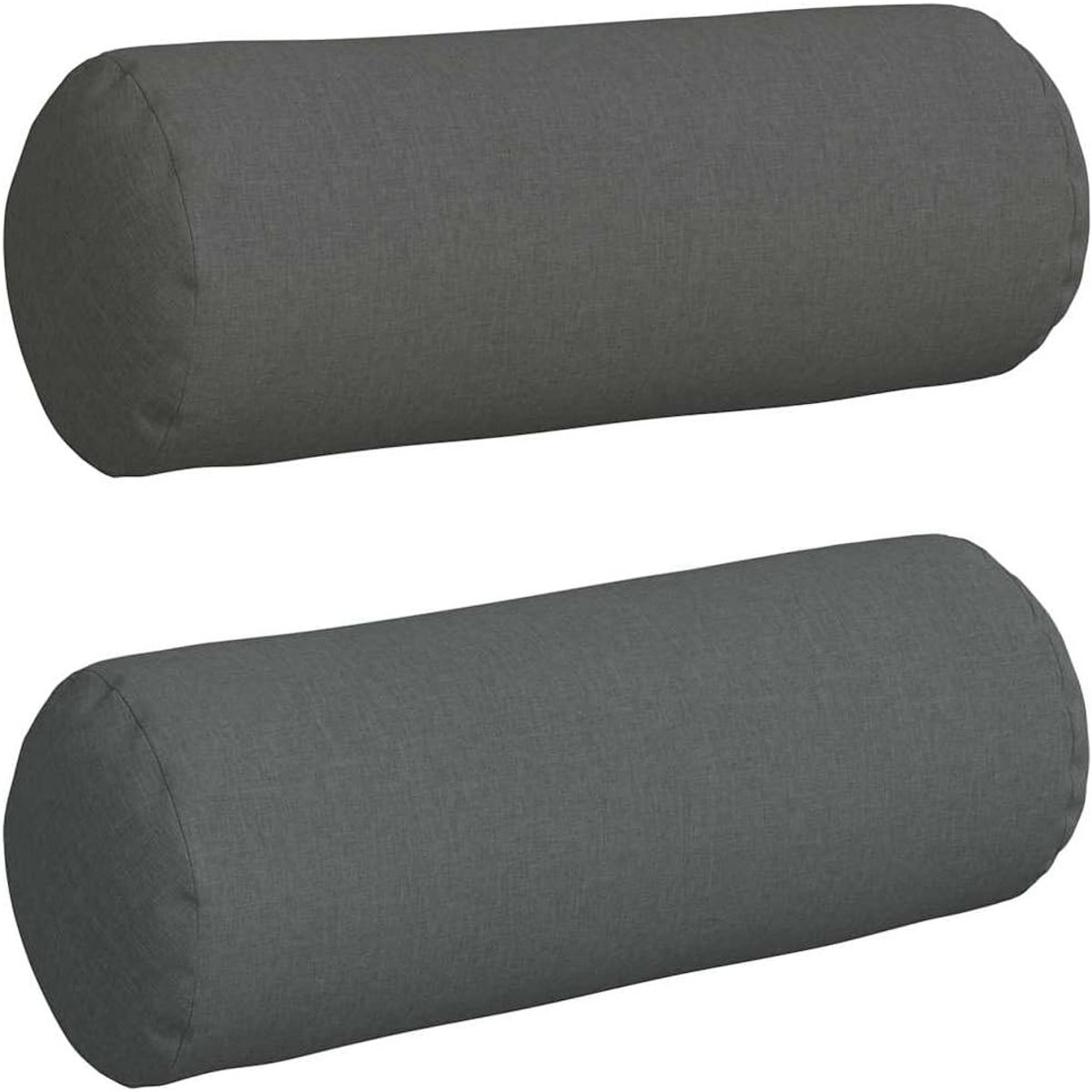 2 stuks, donkergrijs, diameter 25 x 70 cm, stof, polyester overtrek met ritssluiting, afneembaar, voor woonkamer, slaapkamer en thuiskantoor