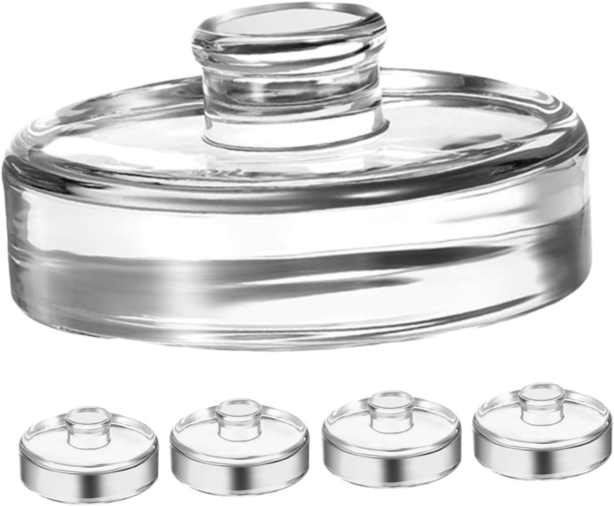 5 Stuks Glazen Fermentatiegewichten met Handvat Geschikt voor Brede Mond Mason Potten Transparante Pekelstenen voor Zuurkool Kimchi Fermentatie Eenvoudig Schoon Te Maken Hygiënisch