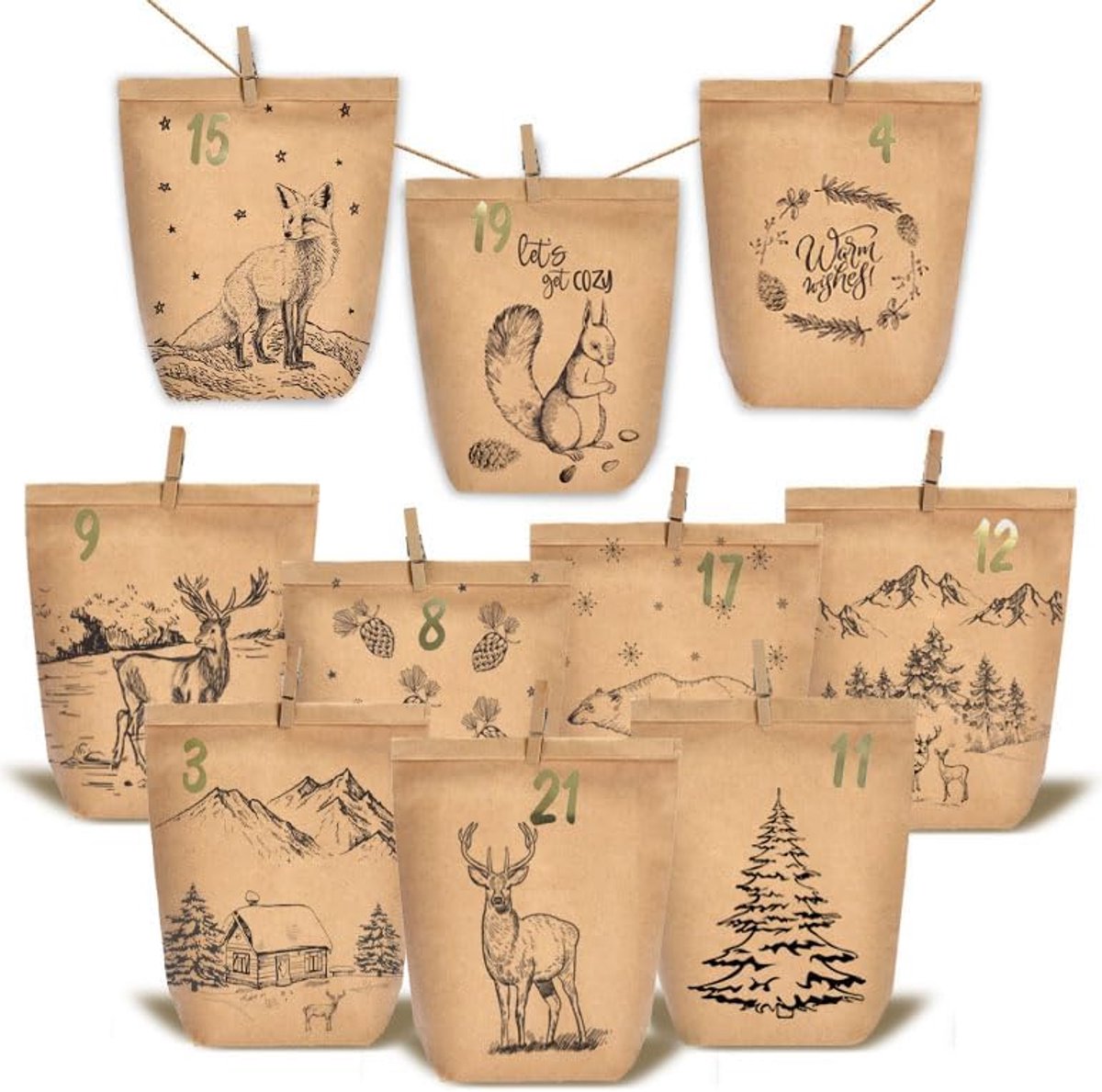 24 adventskalender om te vullen