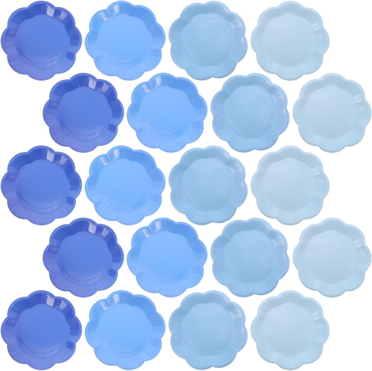 40 stuks papieren taartborden met kleurverloop in blauw - Feestdessertborden - DIY-knutselwerk voor verjaardagen, bruiloften, babyfeestjes, strandfeesten, oceaanfeesten, servies