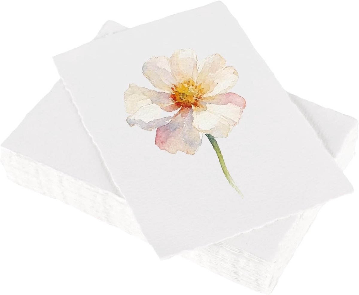 50 Vellen 300gsm A6 Waterverfpapier 15 x 10,5 cm Textuurpapier voor Schilderen en Creatieve Projecten