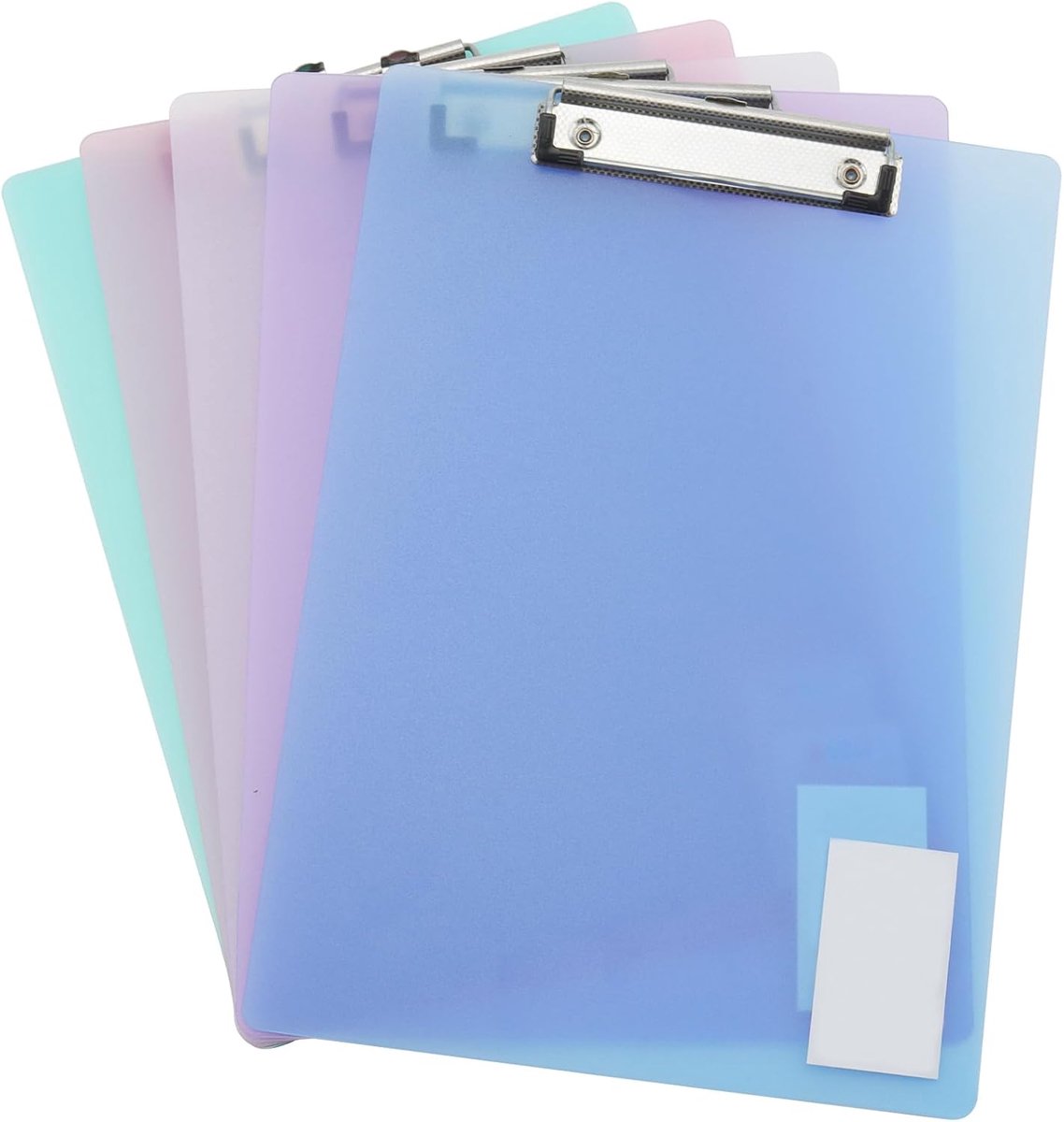 Clipboard A5 - 22,5 x 15,7 cm - Transparant plastic - 5 verschillende kleuren - Geschikt voor notities en documenten