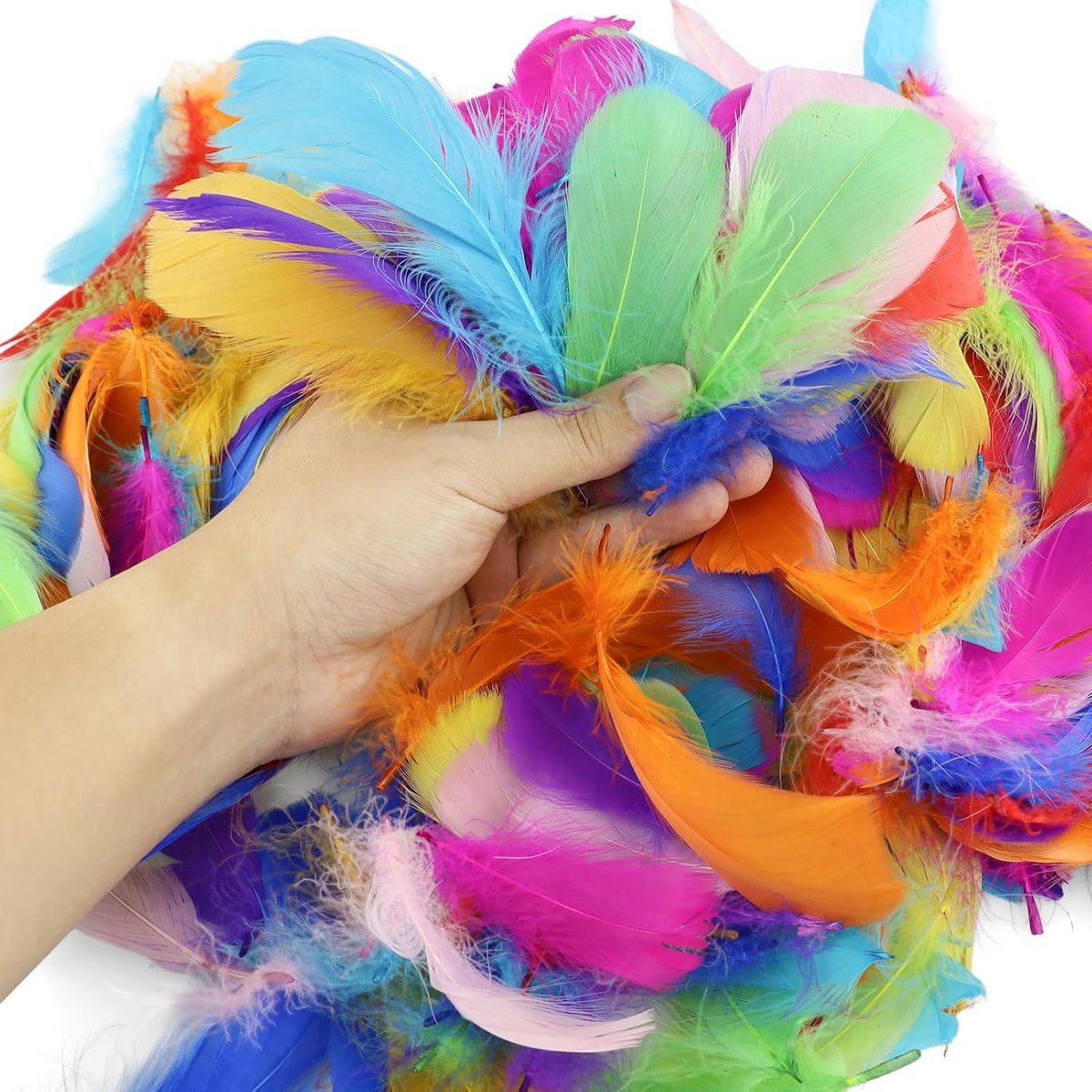Veren, 7-12 cm, gekleurde veren voor doe-het-zelf handwerk, bruiloft, feest, decoraties, knutselwerk, hoeden of haar