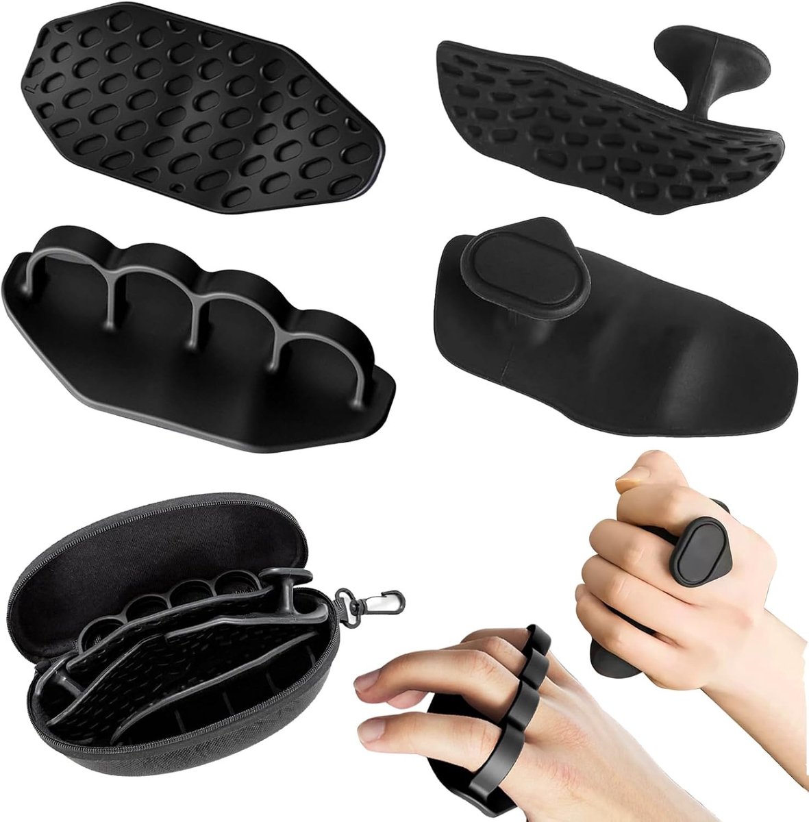 Ergonomische anti-slip grip voor krachttraining, 2 paar rubberen handvatten voor fitness, pull-ups en gewichtheffen voor mannen en vrouwen
