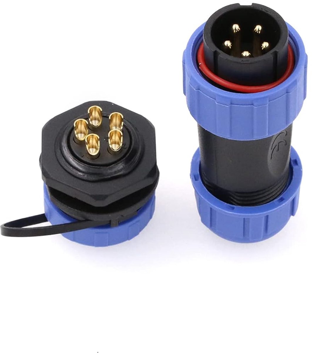 5-pins mannelijke 30A 8-12mm kabel IP68 waterdichte mannelijke vrouwelijke ronde luchtvaart industriële verlichting led
