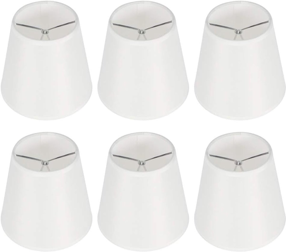 Lampshades 6 Stuks - Wit - Stof - Modern en eenvoudig - Geschikt voor E14 lampen