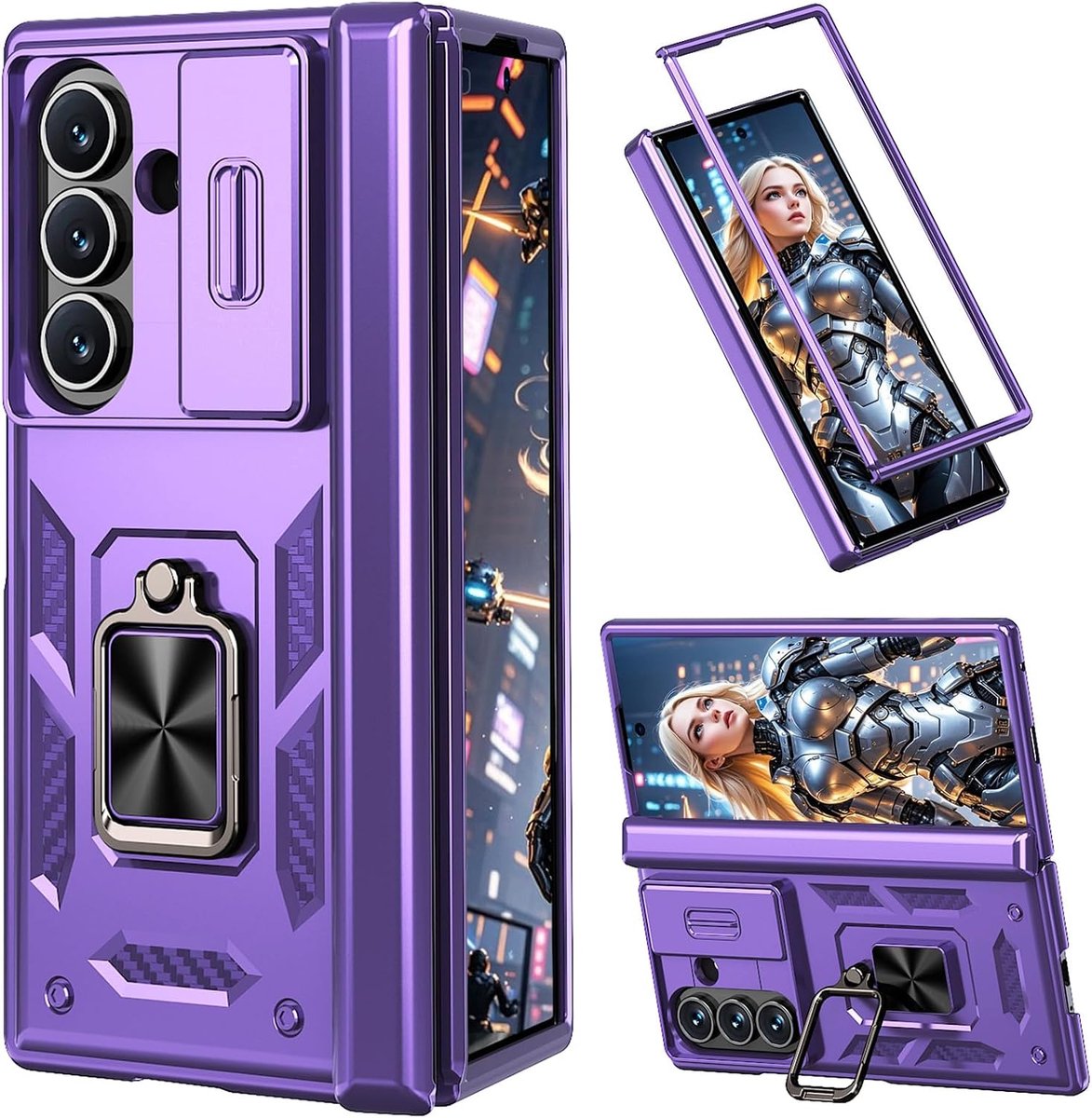 Scharnier Hoesje Voor Samsung Galaxy Z Fold 7 RJ Paars
