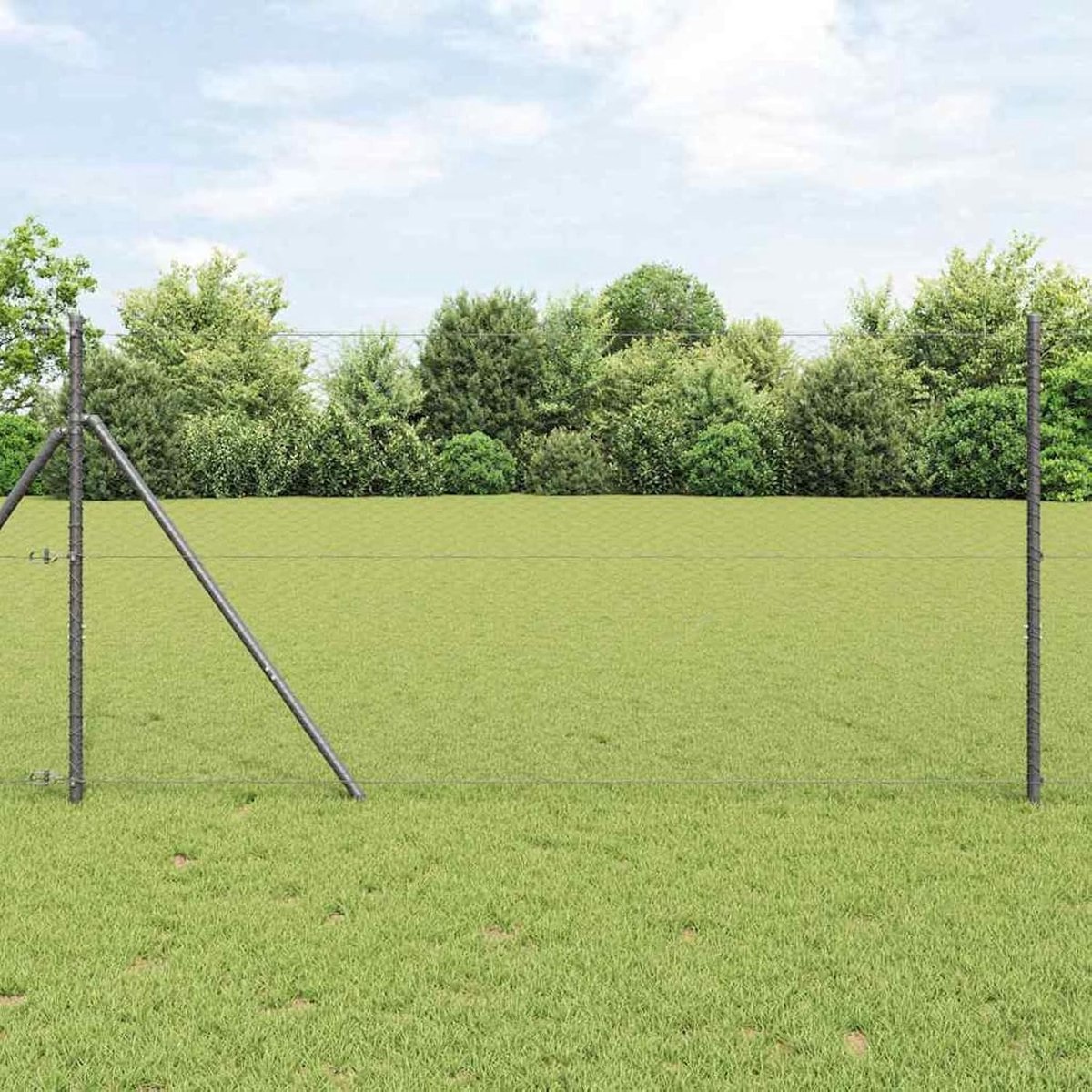 Zeshoekige omheining grijs 1x100m staal, hekstangen gaashek draadomheining tuinhek voor binnenplaats kippenhok weidehek 42005606