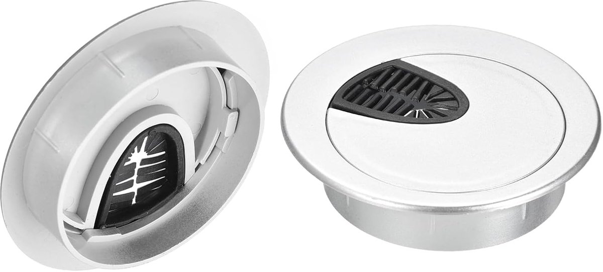 Kabeldoorvoer 65mm - ABS - met zachte rubberen strip - flexibele kabelgoot - voor bureau-organisatie
