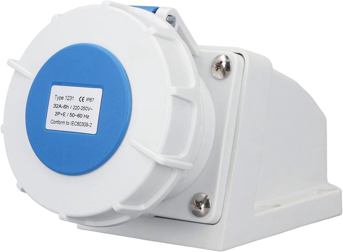 Industriële Stekker 32A 2P+E - ABS Materiaal - IP67 Waterdicht - Voor Industriële Toepassingen