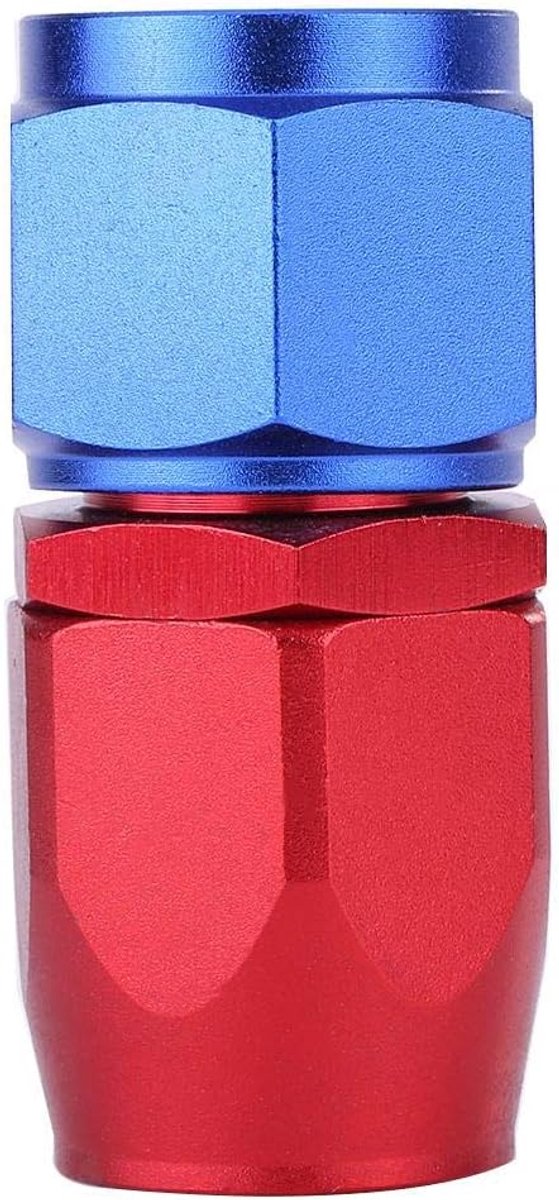 Slangverbinding AN10 - Anodized blauw en rood - Draaiende fitting - Voor oliekoeler adapter