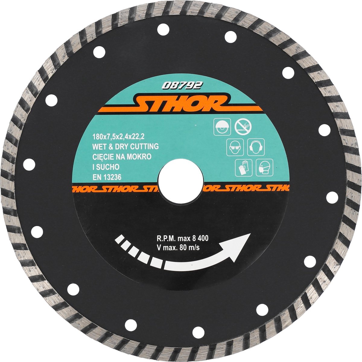 YATO Turbo Diamantschijf Haakse Slijper - Nat & Droog - Keramiek, Beton, Graniet & Gewapend Beton