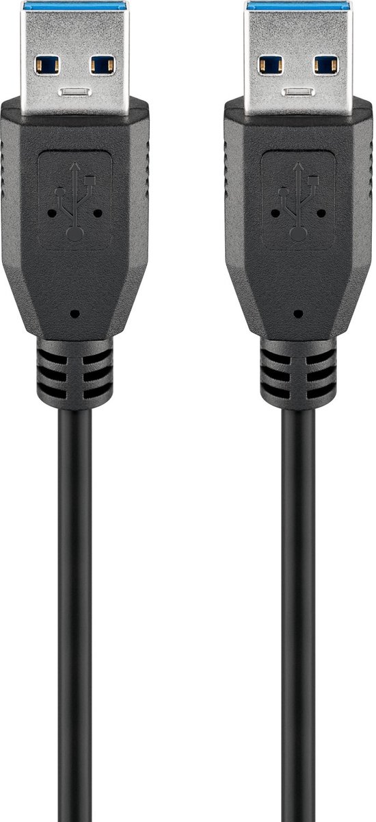 Goobay USB-A kabel, 0,5 m, zwart, 15 W, 3 A, 5 Gbit/s, USB 3.0