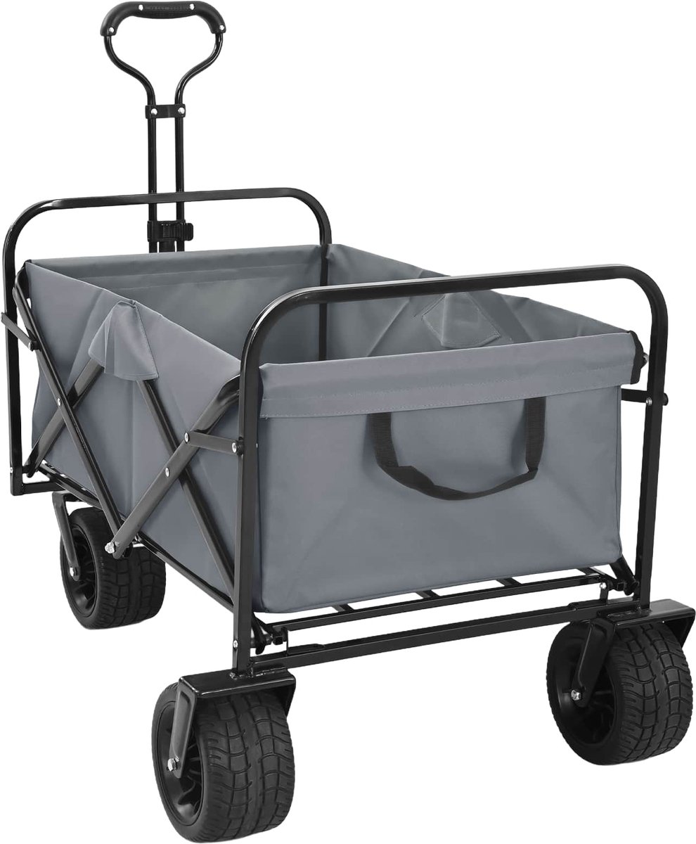 vidaXL - Vouwwinkelwagentje - 89 - x - 63 - x - 96 - cm - Grijs - 200 - kg
