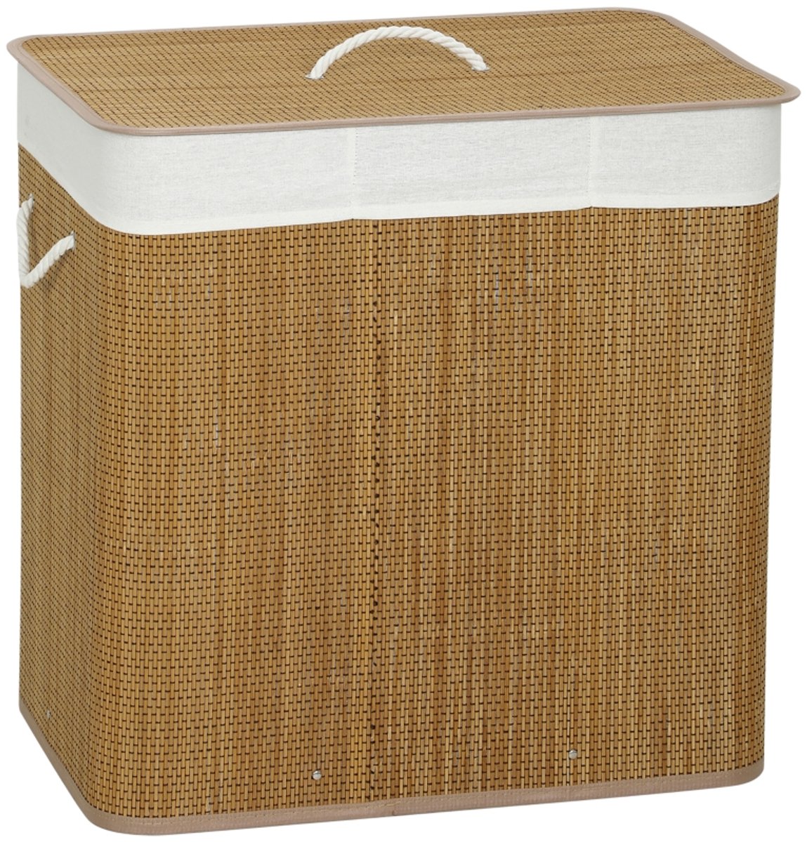 Wasmand 60x40x60cm Bruin Bamboe Wasmand Opbergmand Speelgoedmand Stevig en duurzaam Praktisch en mooi Eenvoudig schoon te maken Geschikt voor slaapkamer en badkamer
