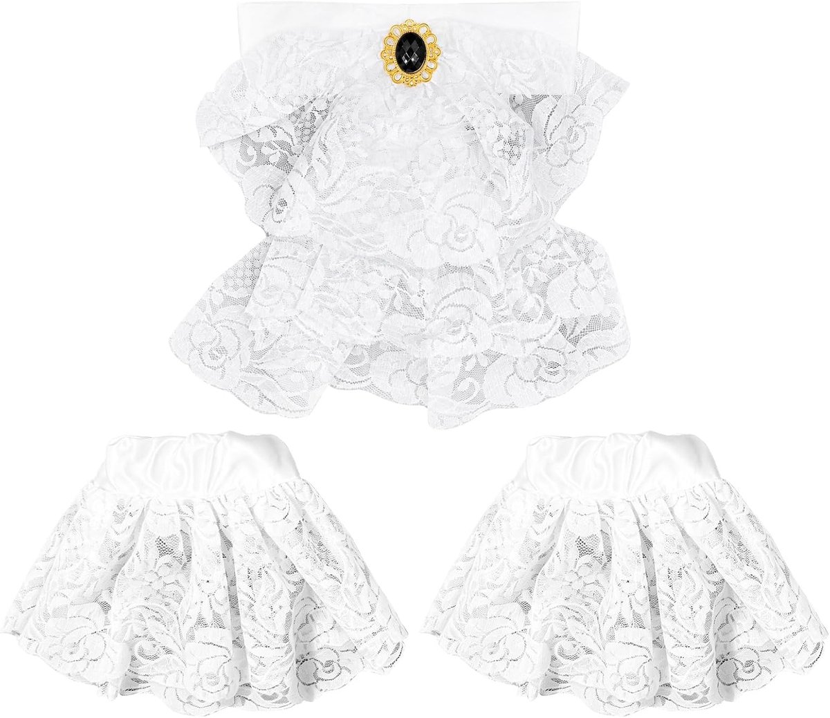 Dames, ruches, draculaura-kostuum, blouse met ruches Noble