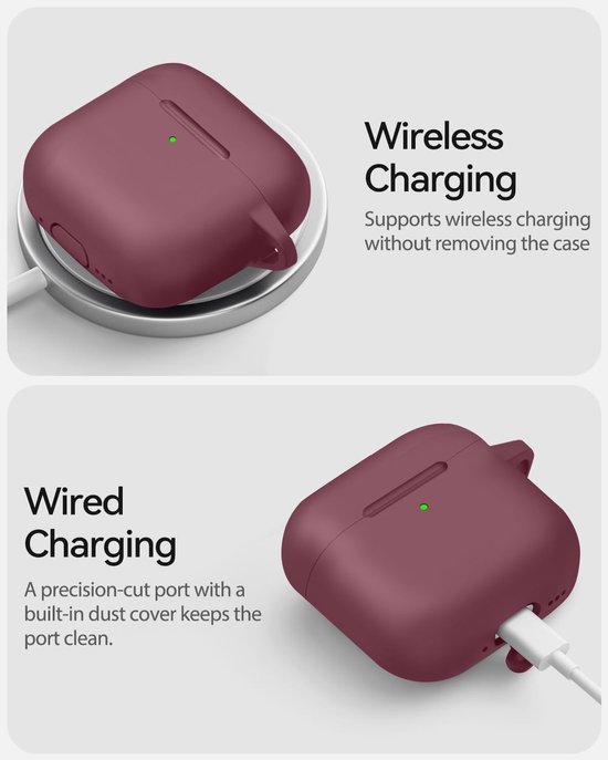 Siliconen voor AirPods 4 Hoes, A1-Grape Purple — afbeelding 3