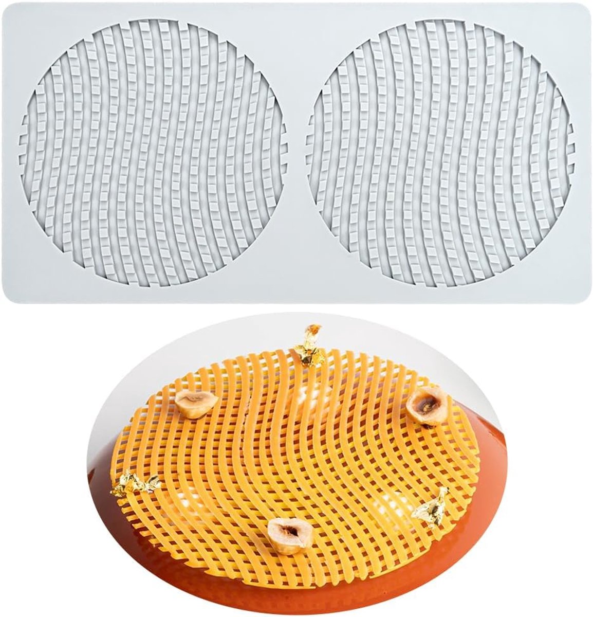 Fondant Kant Mat, Sugar Craft Impression Mold Eetbare Cake Moleculaire Cuisine Decoreren, 2 Gaten Grote Bijenkorf