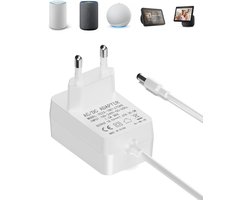 30W voeding oplader vervanging voor 3e/4e generatie Alexa-gebaseerde Echo, Echo Show 8/10/15, Echo Plus (2e generatie), Echo Show (2e gen), 1,5 m netsnoer, compatibel met Alexa, wit