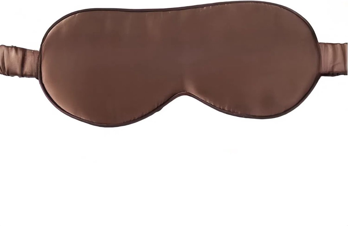 100% Natuur Dubbelzijdig Mulberry Zijde Schaduw Oogmasker met Zijde Riem, Koffie